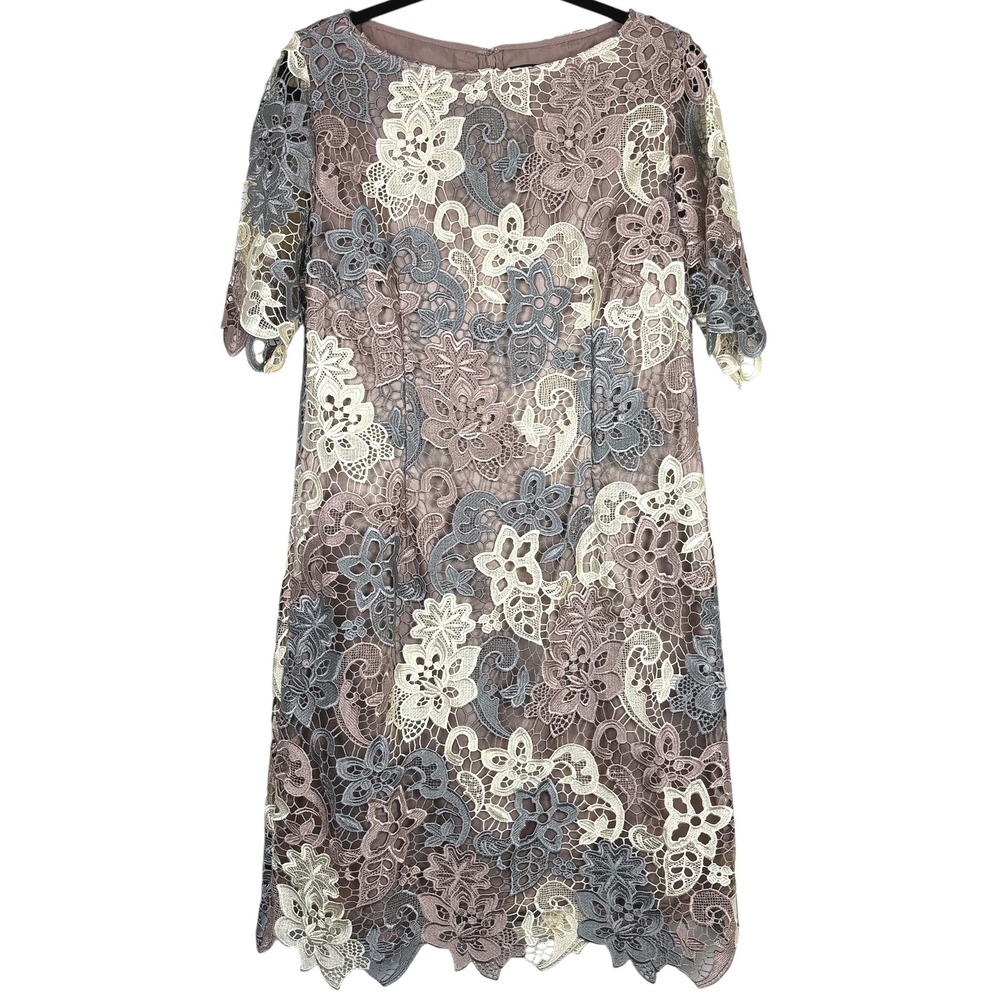 Tahari ASL Shift Dress Size 12 Multicolor Pastel Wedding Feminine Romantic - Picture 1 of 16